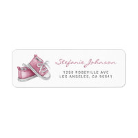 Watercolor Bebé Rosa Zapatos Baby Shower
