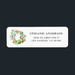Etiqueta Watercolor Berries and Greenery Wreath Holiday<br><div class="desc">Complete your holiday cards and invitations with this festive holiday address label. It features watecolor illustrations berries and greenery wreath. Personalize by adding your name and address. Matching items are available.</div>