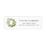 Etiqueta Watercolor Berries and Greenery Wreath Holiday<br><div class="desc">Complete your holiday cards and invitations with this festive holiday address label. It features watecolor illustrations berries and greenery wreath. Personalize by adding your name and address. Matching items are available.</div>