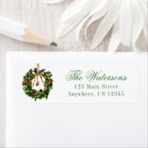 Watercolor Boho Naranja Slice Wreath Navidades