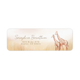 Etiqueta Watercolor Boho Safari Giraffe