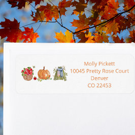 Etiqueta Watercolor Caer Cosas favoritas Dirección de devol