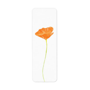 Etiqueta Watercolor California Poppy