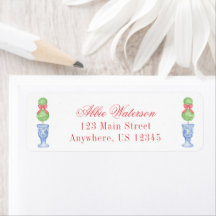 Watercolor Chinoiserie Navidades Bow Topiary