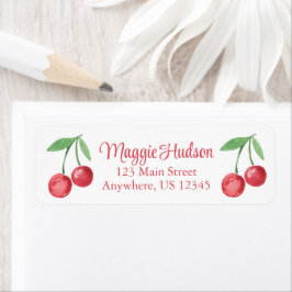 Etiqueta Watercolor de cerezas de Grandmillennial