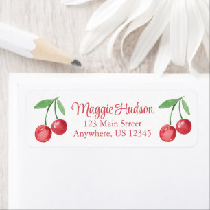 Etiqueta Watercolor de cerezas de Grandmillennial