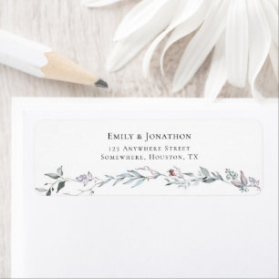 Etiqueta Watercolor deja Berry WinReturn Address (Dirección