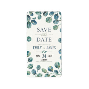 Etiqueta Watercolor Eucalyptus Elegant Greenery Botanical