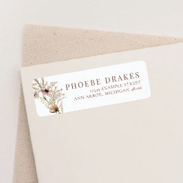 Etiqueta Watercolor Flor silvestre Bridal Shower Dirección 