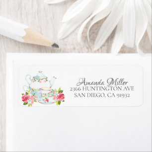 Etiqueta Watercolor Floral Tea Bridal Shower