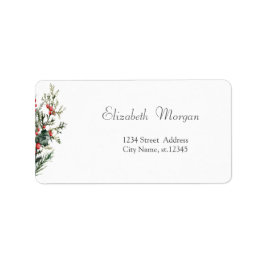 Etiqueta Watercolor Holly Berry Greeneration