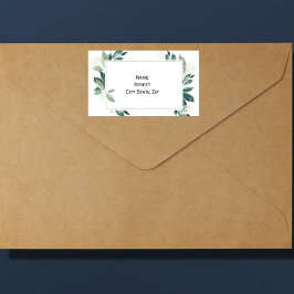 Etiqueta Watercolor Leafy verde botánico