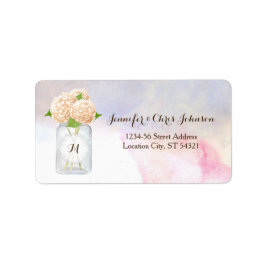 Etiqueta Watercolor White Hydrangeas Mason Jar Dirección