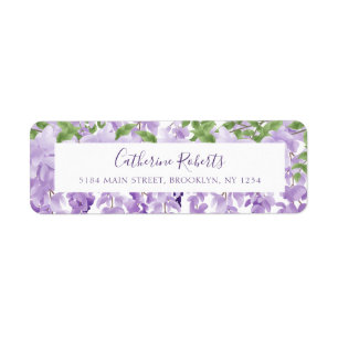 Etiqueta Watercolor Wisteria Wedding Return Address