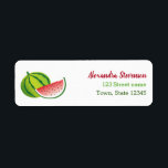 Etiqueta Watermelon Return Address<br><div class="desc">Cute,  simple,  modern fruit watermelon return address label. Perfect choice for kids summer birthdays!</div>