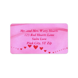 Etiqueta Wave of Red Hearts On Pink Address Labels