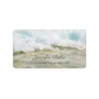 Waves In Oil Artwork Hand Script Text Chic Address