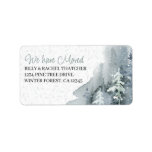 Etiqueta We have Moved Watercolor Winter Forest<br><div class="desc">We have Moved return address labels to draw attention to your new address. Design features Watercolor Winter Pine Forest - perfect for general mail, winter events, christmas cards, change of address and holiday moving announcements etc. The template is ready for you to add your name and address and you can...</div>