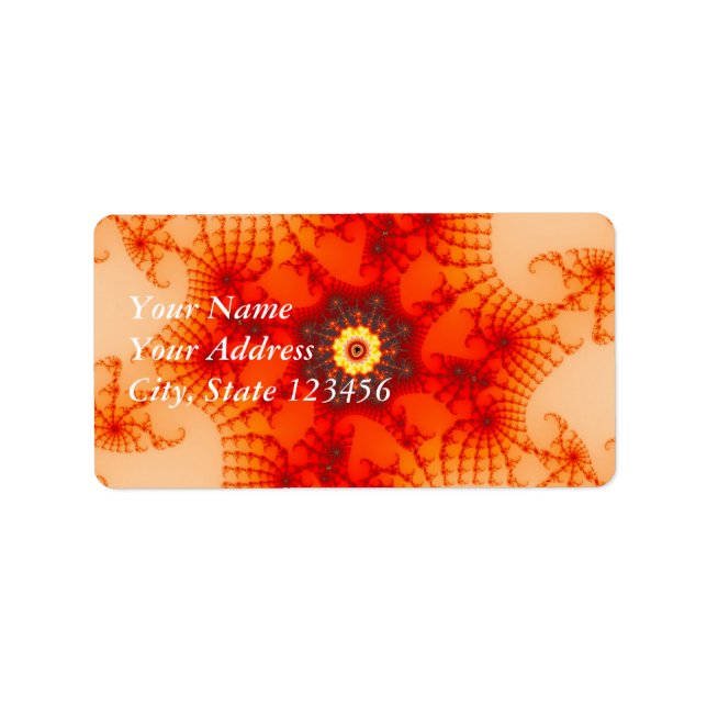 Etiqueta Web de fuego - Arte fractal (Frente)