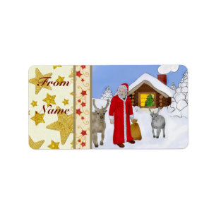 Etiqueta Weihnachtsmann Rechteckiger Aufkleber