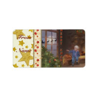 Weihnachtsschlitten rechteckiger aufkleber