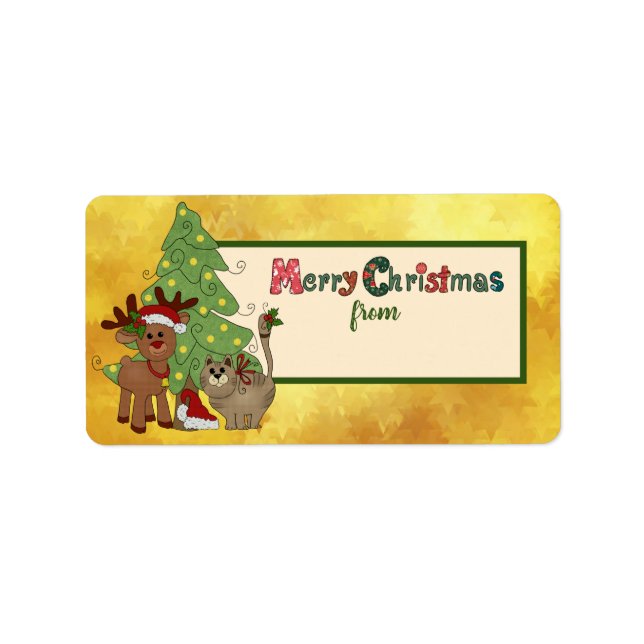 Etiqueta Weihnachtsstickbild Adressaufkleber (Frente)