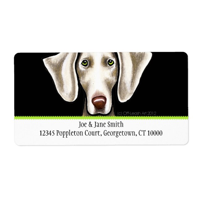Etiqueta Weimaraner Negro n Olivo Tradicional (Frente)