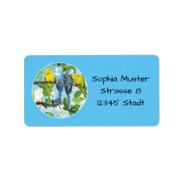 Etiqueta Wellensittiche - Aquarell-Design |