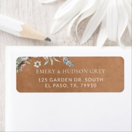 Etiqueta Western Cowboy Vintage Southwest Floral Wedding