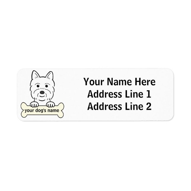 Etiqueta Westie personalizado (Frente)