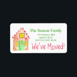 Etiqueta We've Moved  Gingerbread House<br><div class="desc">Handpainted Watercolor Gingerbread House. After all the work and stress, tell them you have a new address! There is no better ( and easier!) way to spread the news than adding a special address label to your mail. There are many different labels available, so pick the design and wording you...</div>