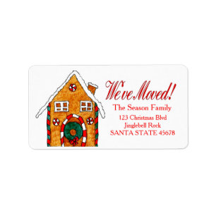 Etiqueta We've Moved Gingerbread house  Christmas label