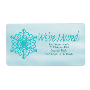 Etiqueta We've Moved snowflake Holiday Address Label