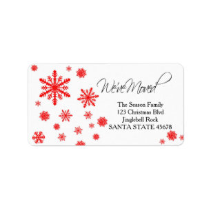 Etiqueta We've Moved snowflake Holiday Address Label