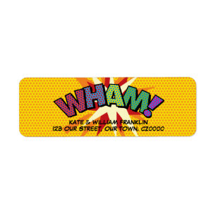 Etiqueta WHAM Diversión Retro Cómic Arte Pop