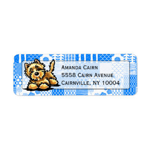 Etiqueta Wheaten Cairn Terrier Studio Blue Patchwork