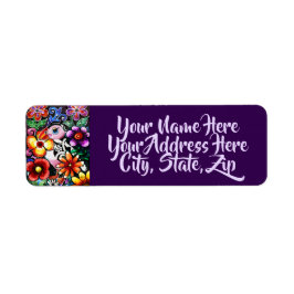Etiqueta Whimsical Abstract Puffin Return Address Label