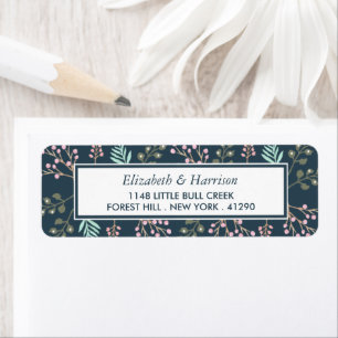 Etiqueta Whimsical Botanical Berry Boda