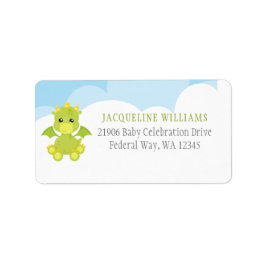 Etiqueta Whimsical Boy Dragon Baby Shower