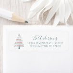 Etiqueta Whimsical Christmas Tree Drawing Return Address<br><div class="desc">Whimsical Pastel Sage Green Christmas Tree Drawing Return Address Labels</div>