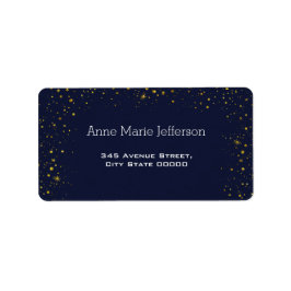 Etiqueta Whimsical Gold Starry Night Baby Shower