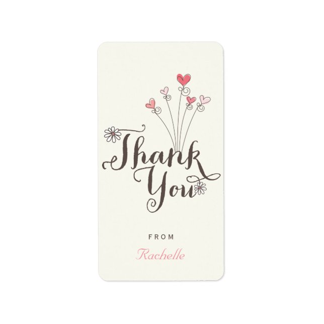 Etiqueta Whimsical One Baby Girl Primer Cumpleaños Gracias (Frente)