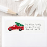 Etiqueta Whimsical Vintage Red Truck Return Address Labels<br><div class="desc">Whimsical Vintage Red Truck Return Address Labels - Created by Colourful Designs Inc. Copyright 2015-2019. All text can be modified.</div>