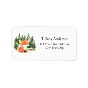 Etiqueta Whimsical Woodland Baby Fox