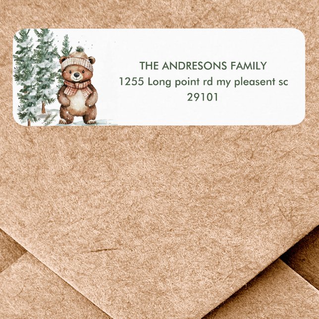 Etiqueta Whimsical Woodland Deer Birday Green (Subido por el creador)