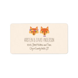 Etiqueta Whimsical Woodland Foxes Ivory Boda