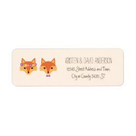 Etiqueta Whimsical Woodland Foxes Ivory Boda