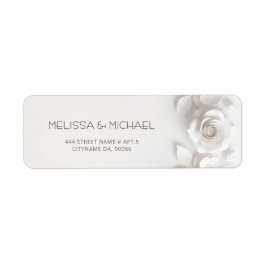 Etiqueta White 3D Flowers Roses Wedding