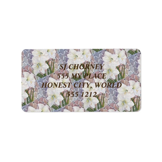 ETIQUETA WHITE AMARYLLIS FLORAL (Frente)