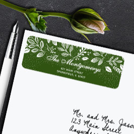 Etiqueta White Botanicals on Green Return Address